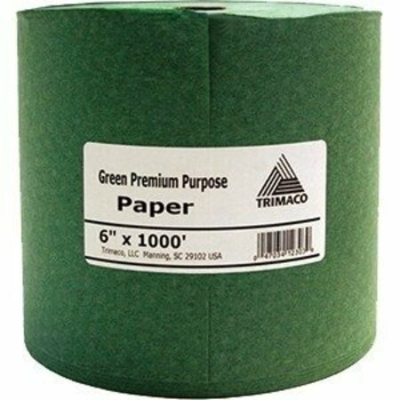TRIAMCO Tri Paper 6 in. x 1000' Green Premium Masking Paper 12303